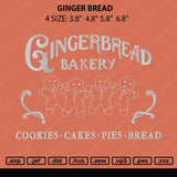 Gingerbread V2 Embroidery File 4 size