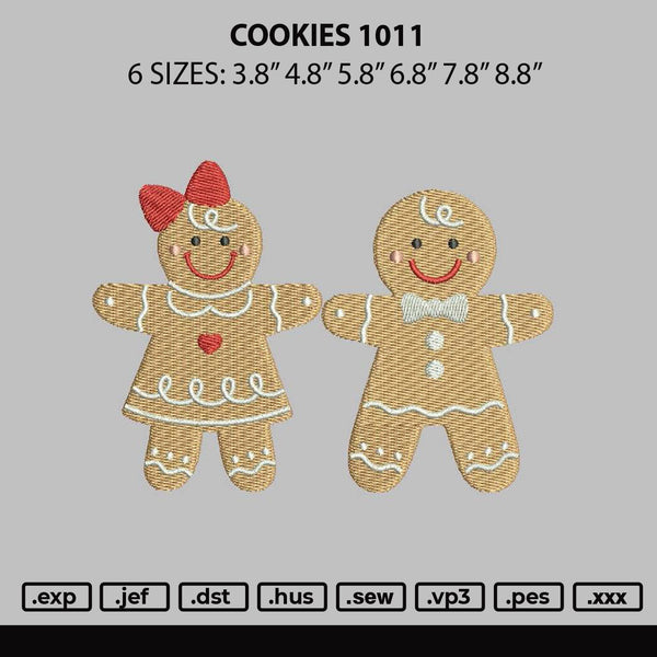 Cookies 1011 Embroidery File 6 sizes