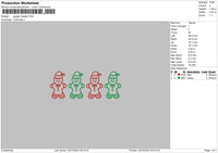 Ginger Xmas 24 Embroidery File 6 sizes