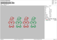 Ginger Xmas 24 Embroidery File 6 sizes