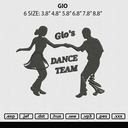 Gio Embroidery File 6 sizes