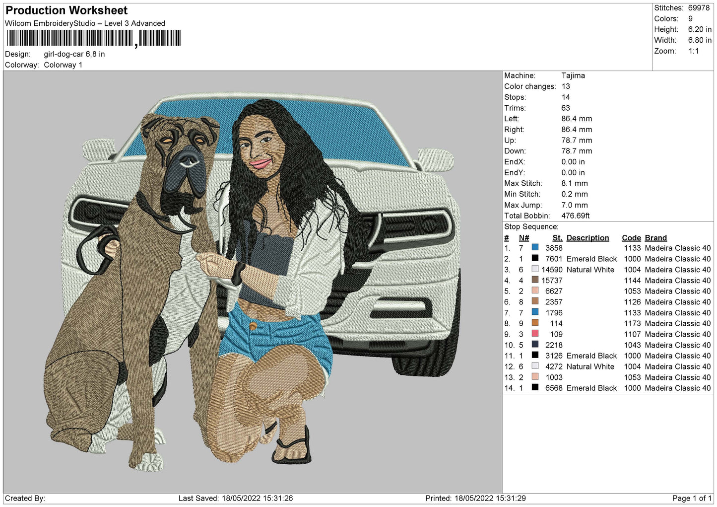 Gilr With Dog Embroidery File 4 size