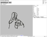 Girl N Dog Embroidery File 4 size