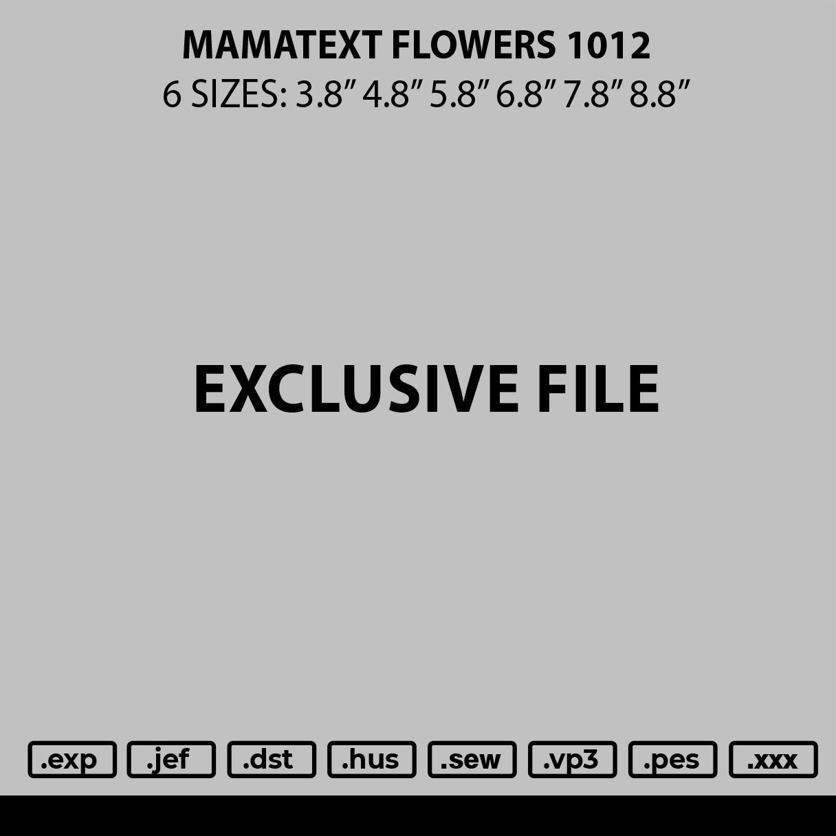 Mamatext Flowers 1012 Embroidery File 6 sizes