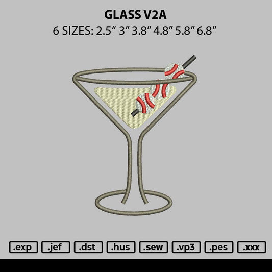 Glass V2a Embroidery File 6 sizes