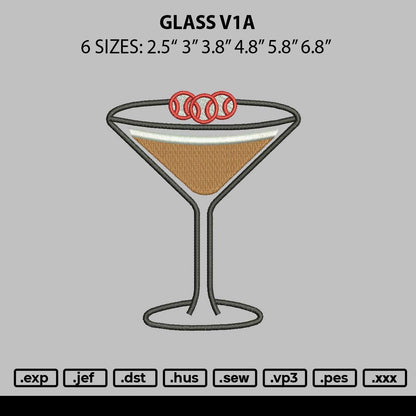 Glass V1a Embroidery File 6 sizes