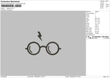 Glasses Embroidery File 4 size