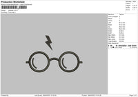 Glasses Embroidery File 4 size