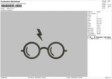 Glasses Embroidery File 4 size