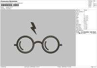 Glasses Embroidery File 4 size