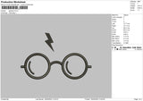 Glasses Embroidery File 4 size