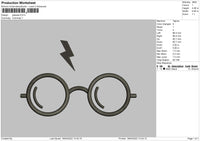Glasses Embroidery File 4 size