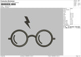 Glasses Embroidery File 4 size