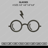Glasses Embroidery File 4 size