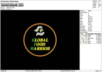 Globalfood Text Embroidery File 6 sizes