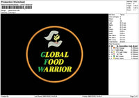 Globalfood Text Embroidery File 6 sizes