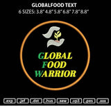 Globalfood Text Embroidery File 6 sizes