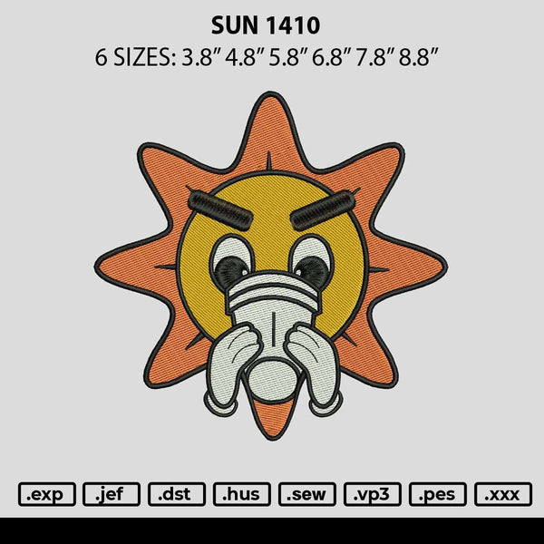 Sun 1410 Embroidery File 6 sizes