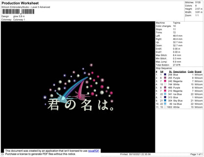 Glow Embroidery File 4 size