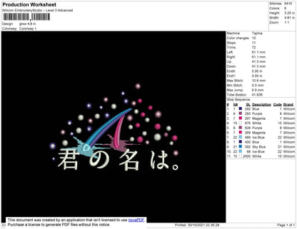 Glow Embroidery File 4 size