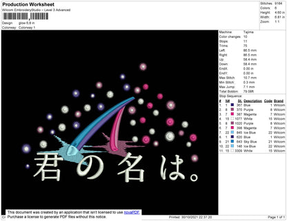 Glow Embroidery File 4 size
