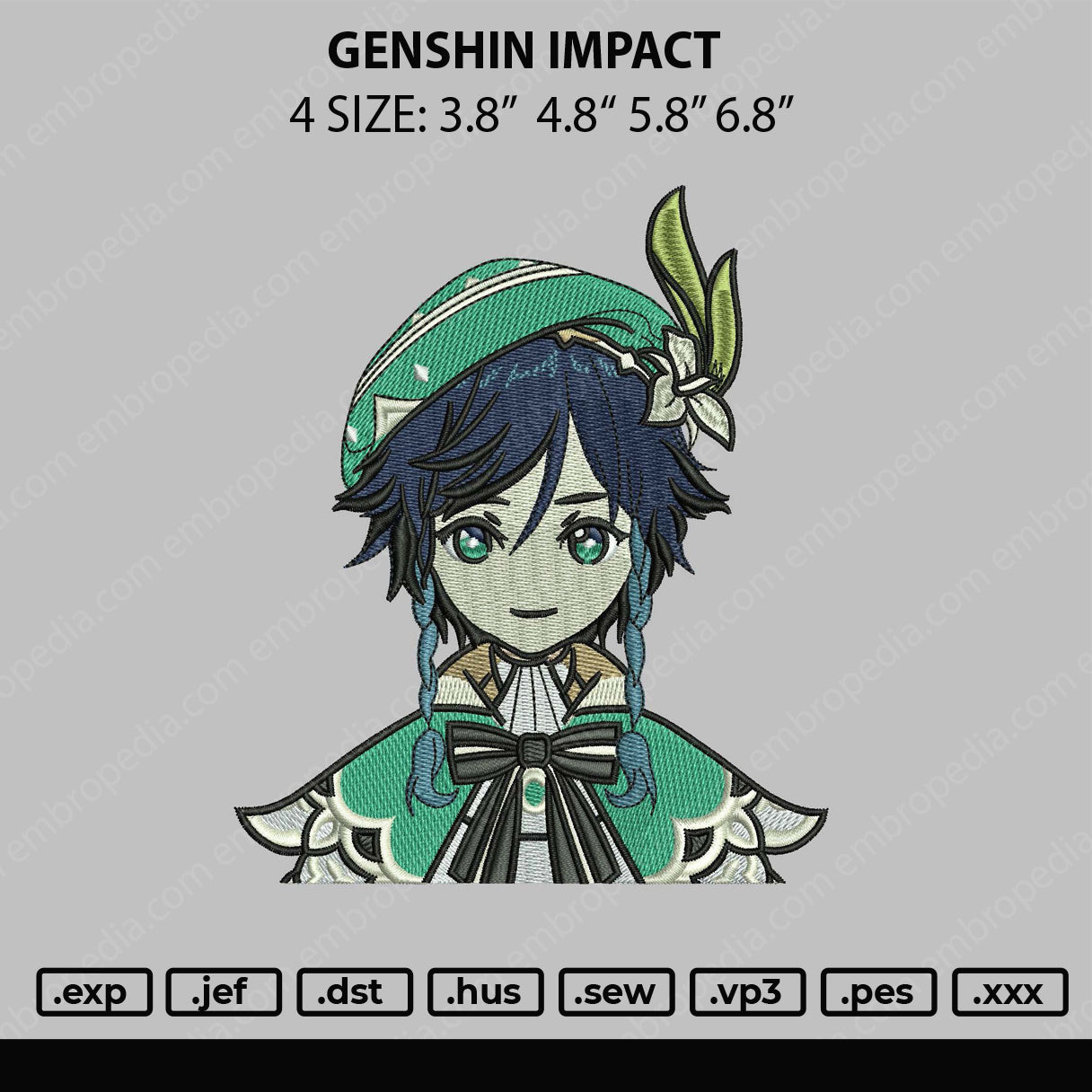 Ghinsen Impect Embroidery File 4 size