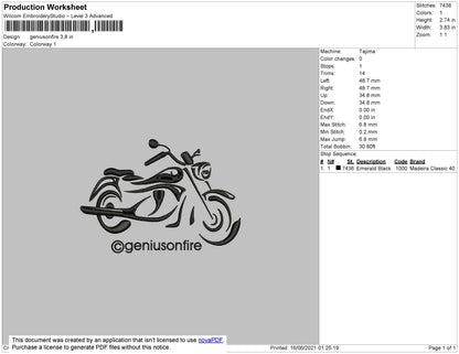 Geniusonfire Embroidery File 4 size