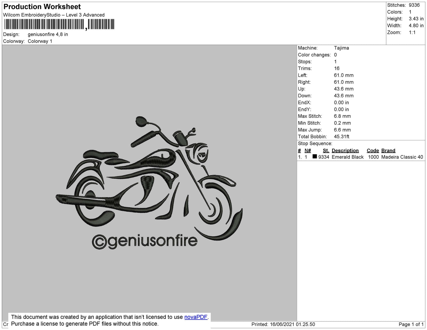 Geniusonfire Embroidery File 4 size
