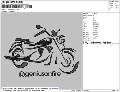 Geniusonfire Embroidery File 4 size