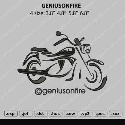 Geniusonfire Embroidery File 4 size