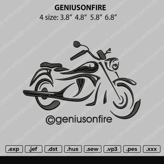 Geniusonfire Embroidery File 4 size