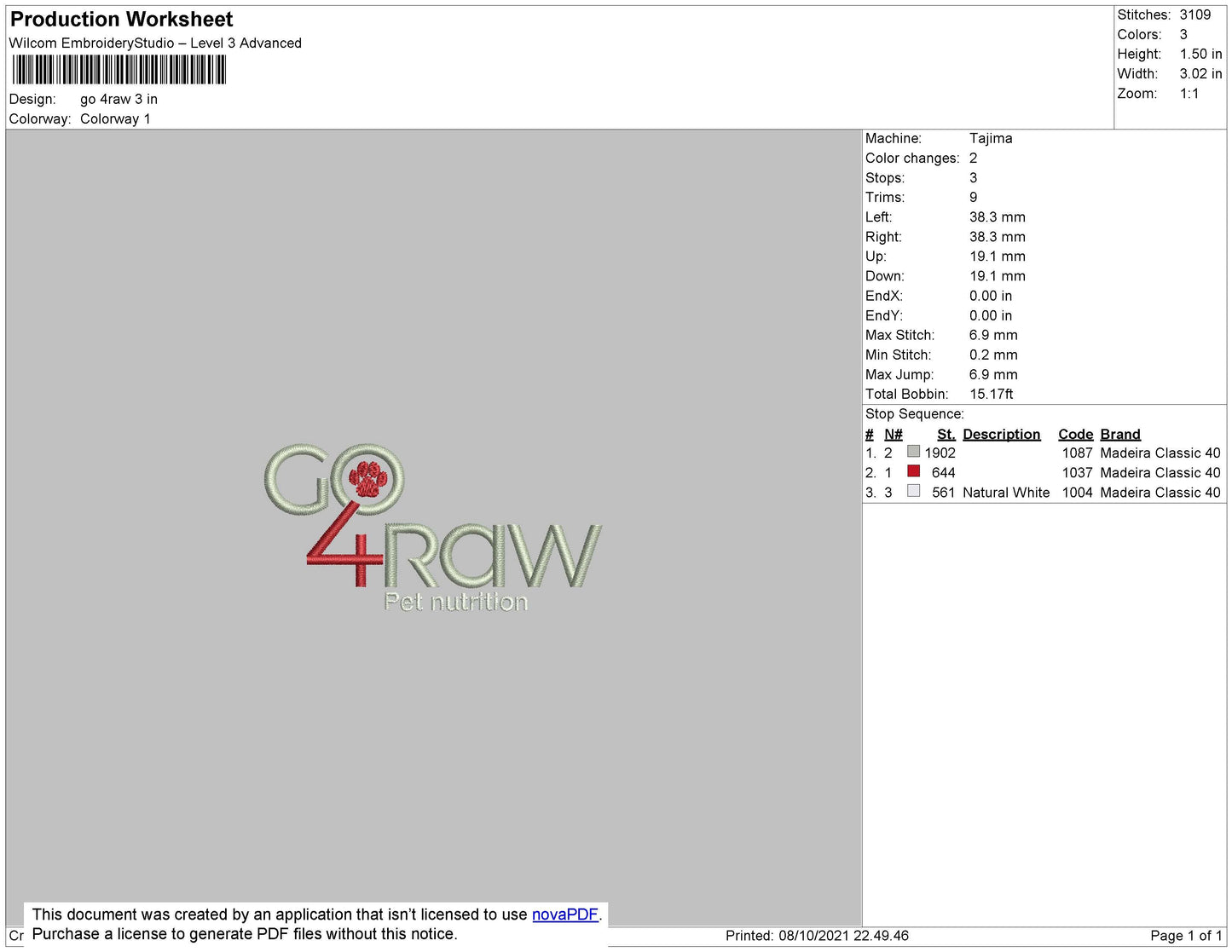 Go 4Raw Embroidery File 4 size