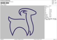 Goat Outline Embroidery File 4 size