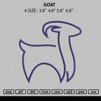 Goat Outline Embroidery File 4 size