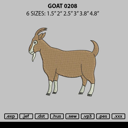 Goat 0208 Embroidery File 6 sizes