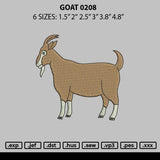 Goat 0208 Embroidery File 6 sizes