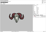 Goat Skull Embroidery File 6 sizes