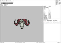 Goat Skull Embroidery File 6 sizes