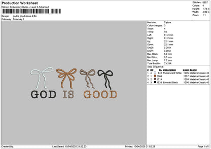 Godtext 1004 Embroidery File 6 sizes