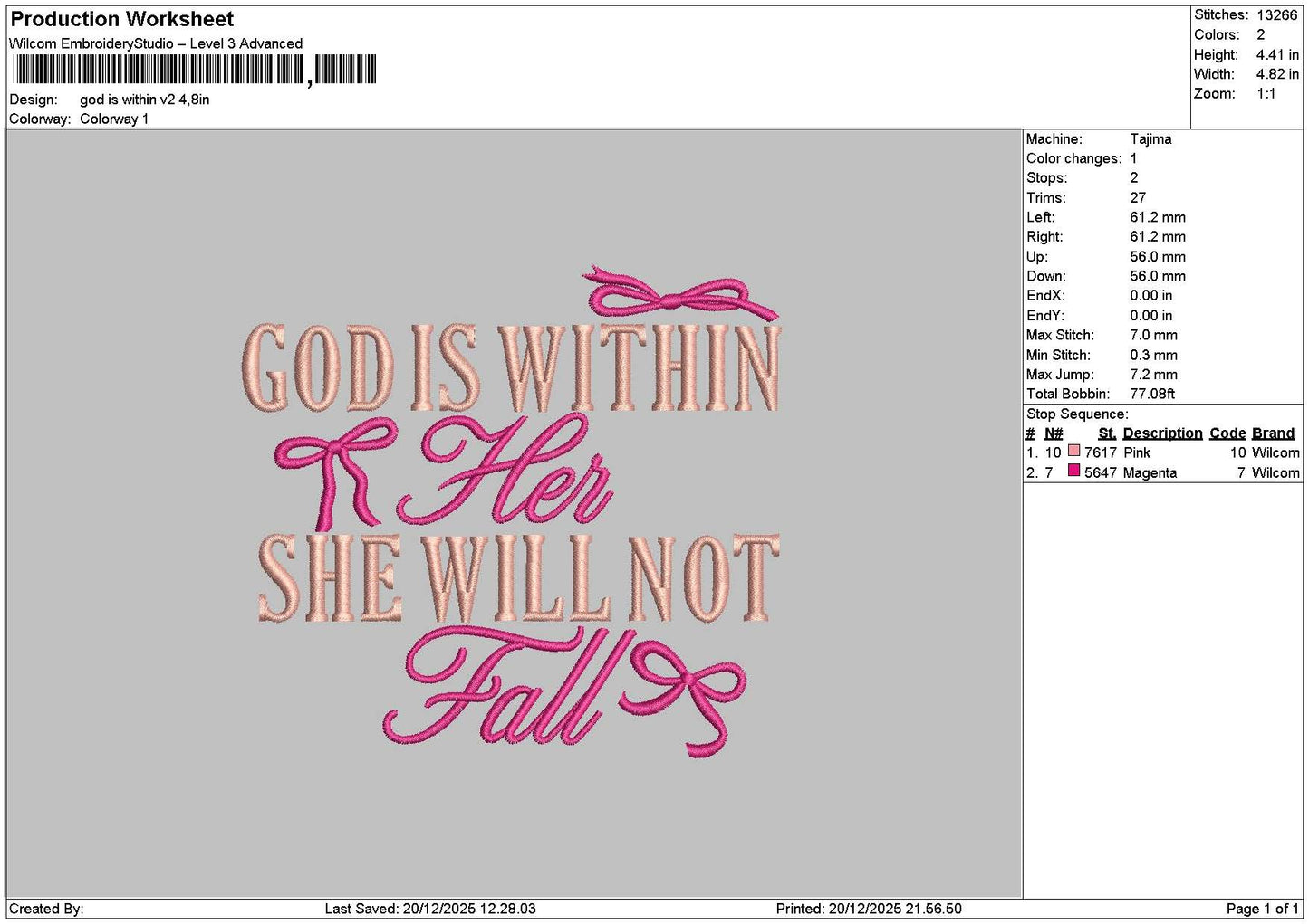 Godtext Good V2 Embroidery File 6 sizes