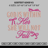 Godtext Good V2 Embroidery File 6 sizes
