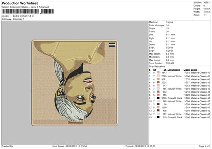 God Is A Women Embroidery File 4 size