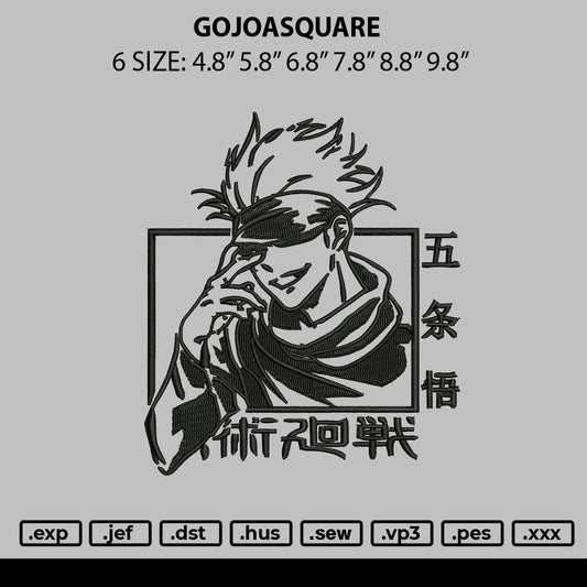 Gojosquare Embroidery File 6 sizes