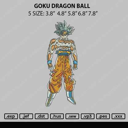 Goku Dragonball EmbroideryFile 5 sizes