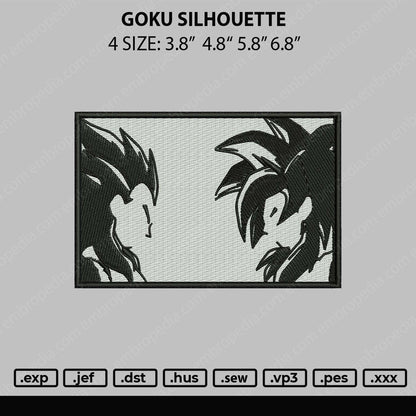 Goku Silhouette Embroidery File 4 sizes