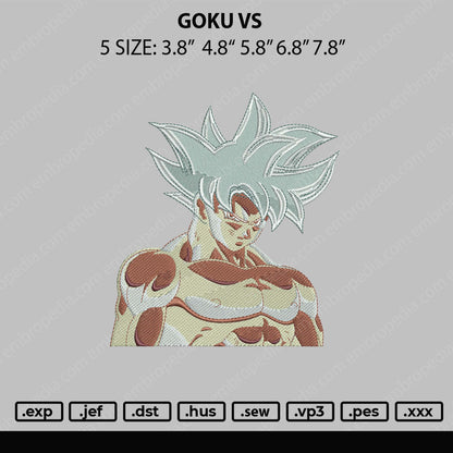 Goku Vs Embroidery File 5 sizes