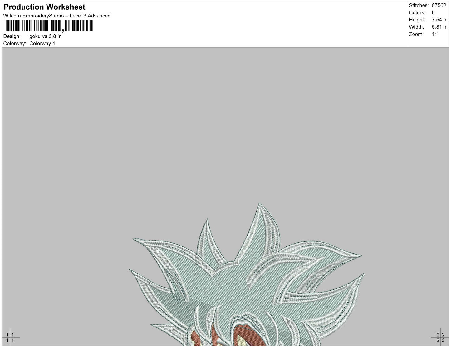 Goku Vs Embroidery File 5 sizes