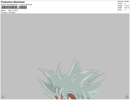 Goku Vs Embroidery File 5 sizes
