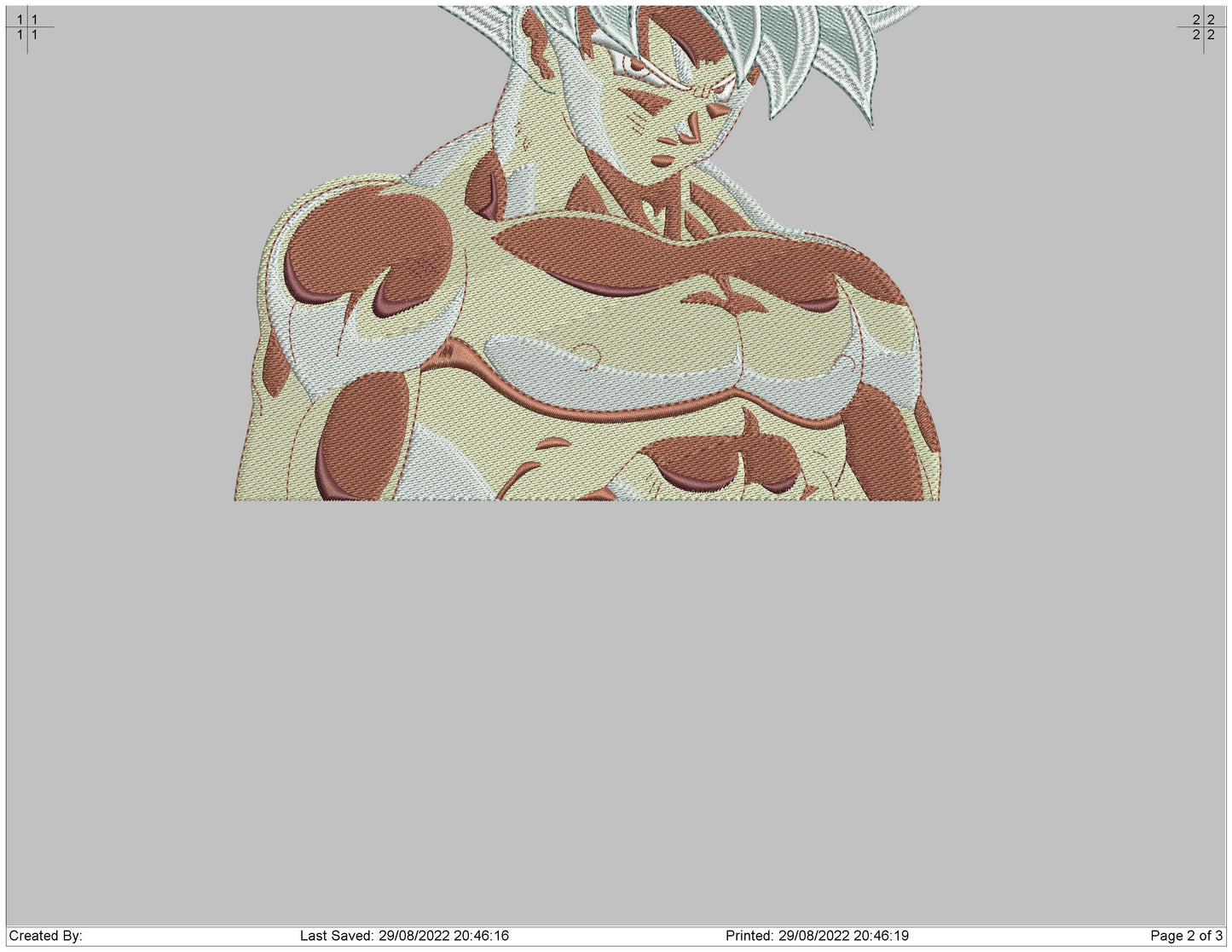 Goku Vs Embroidery File 5 sizes