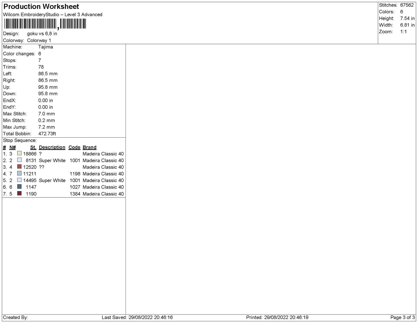 Goku Vs Embroidery File 5 sizes